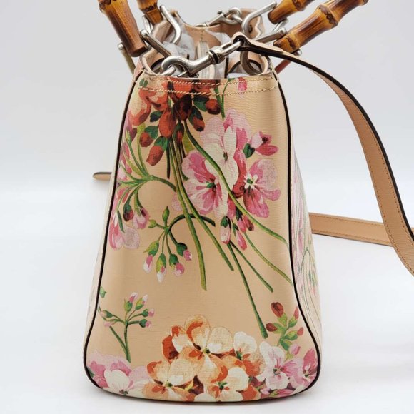 100% Authentic Gucci GG Bloom Bamboo Handle Shoulder/Hand Bag - Picture 8 of 16